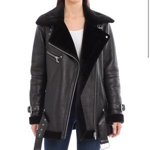 Oversized Faux shearling biker jacket - Avec Les Filles